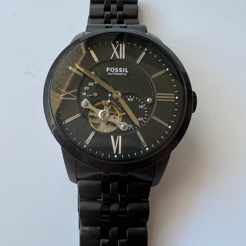 Fossil Townsman Automatic Black Steel Watch